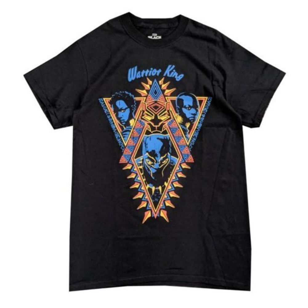 Men's Black Panther‎ Warrior King Graphic Short Sleeves T-shirt, Black